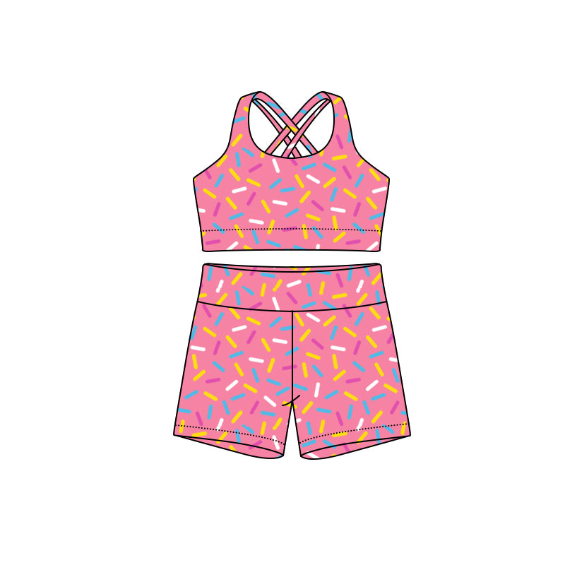 preorder GSSO2694 Adult Women Ice Cream Pink Vest Shorts Sets 202507