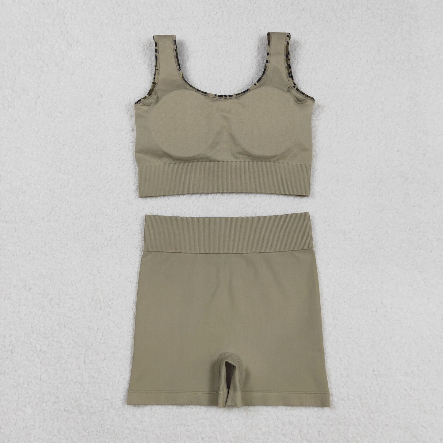 GSSO2701 Adult Women Army Green Camouflage Sleeveless Shorts Sets  202509 RTS
