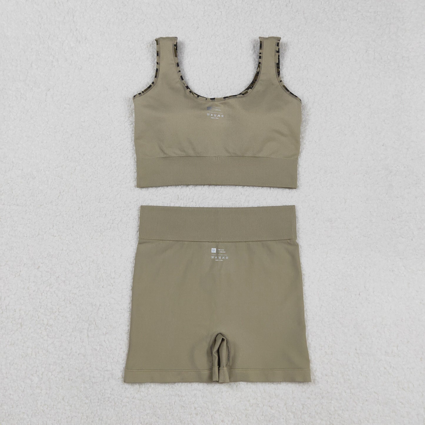 GSSO2701 Adult Women Army Green Camouflage Sleeveless Shorts Sets  202509 RTS
