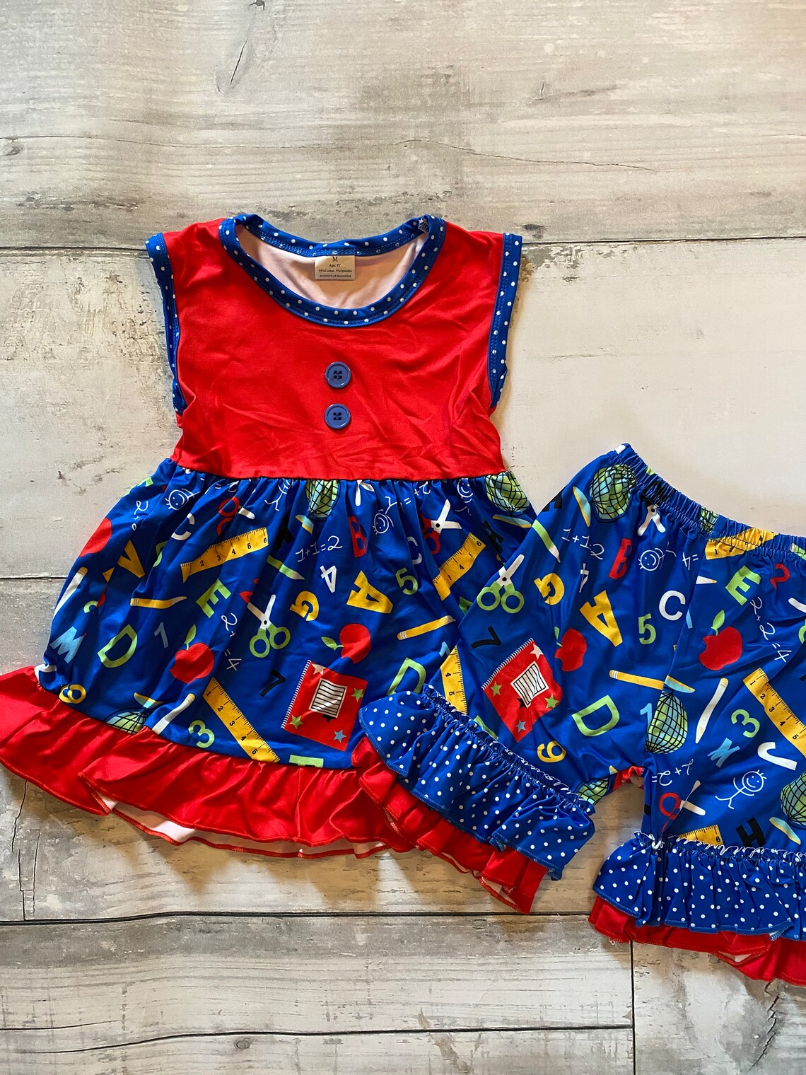 MOQ 5 PCS Preorder GSSO2983 Back to School Ruffle Sleeveless Shorts Girls Sets 202511