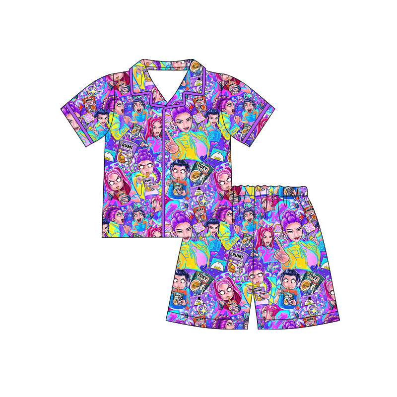 MOQ 5 PCS Preorder GSSO3087 K-POP Polo Short Sleeve Shorts Girls Pajama Set 202512