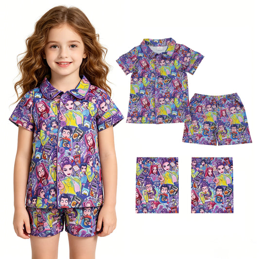 GSSO3087 K-POP Polo Short Sleeve Shorts Girls Pajama Set 202604 RTS