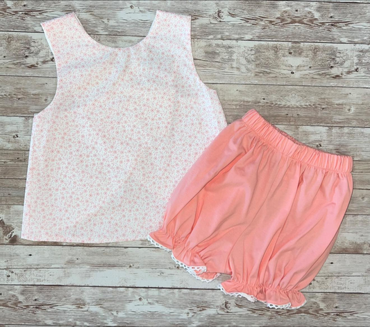 MOQ 5 PCS Preorder GSSO3193 Floral Sleeveless Pink Shorts Girls Sets 202601