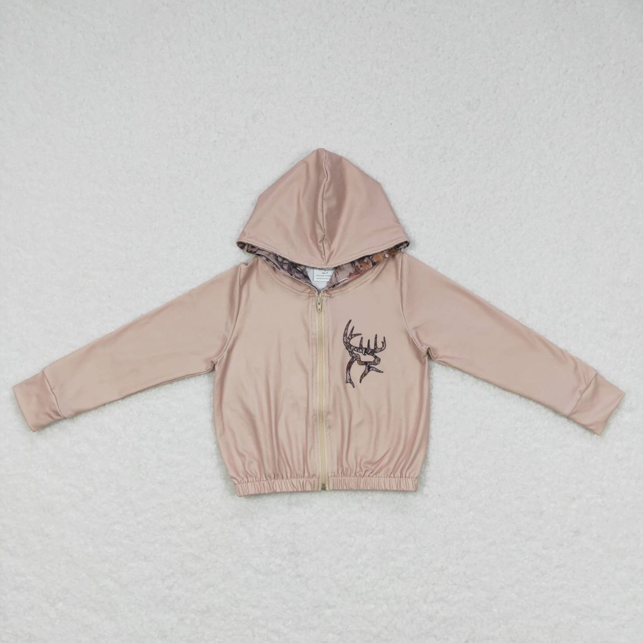 GT0334 Girls Boutique Elk Brown Zip-Up Hooded Long Sleeve Top RTS Free Shipping Over 2KG