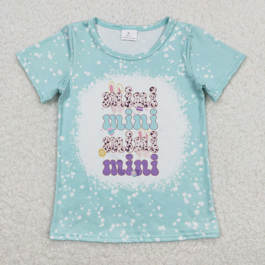 GT0448 Easter Egg Girls Blue Green Short Sleeve Top T-shirts RTS 202508