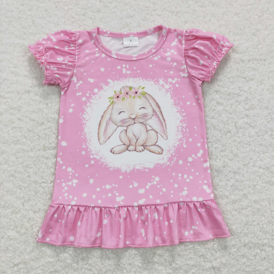 GT0466 Cute Bunny Pink Short Sleeve Top Girl Shirts RTS 202507