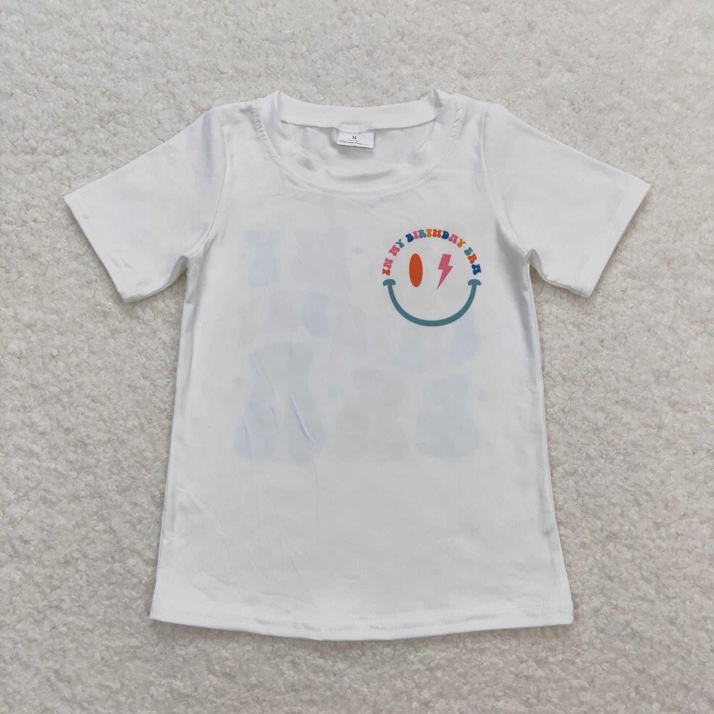 GT0503 in my birthday era letter white short-sleeved girls top RTS 202509