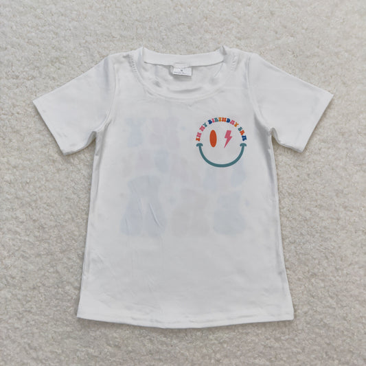 GT0503 in my birthday era letter white short-sleeved girls top RTS 202509