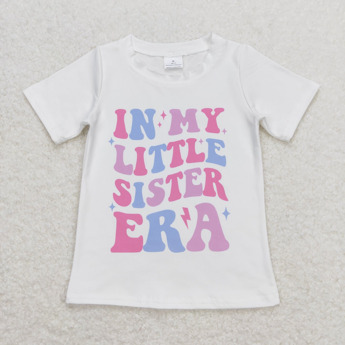 GT0507 Swift Taylor In my Ear White Pink Short Sleeve Top Shirts Little Girls Boutique clothes 202404 RTS