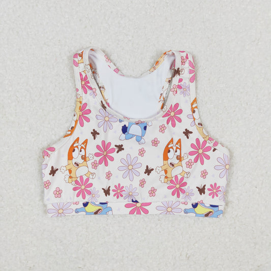 GT0516 bluey Flower Butterfly Sleeveless top High quality