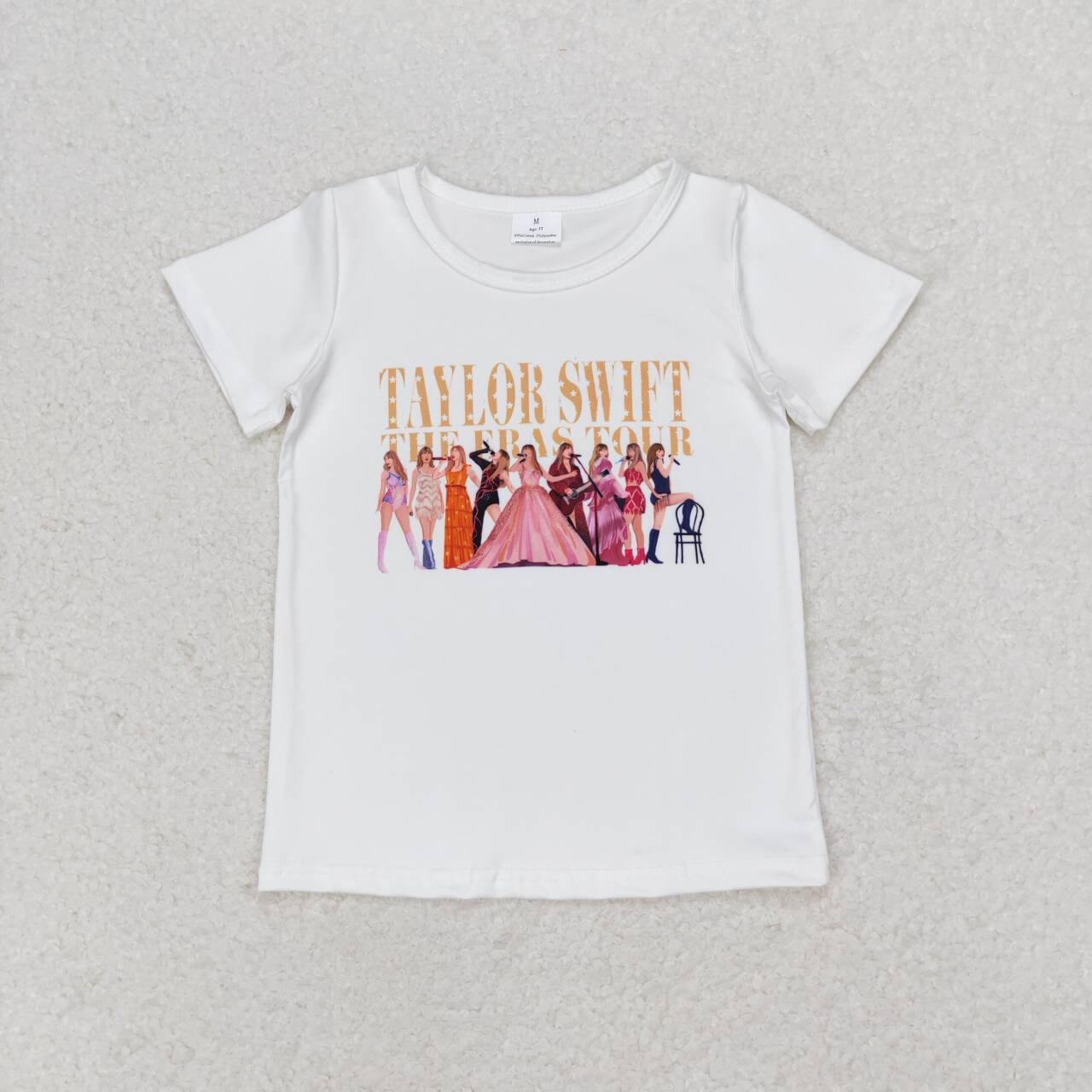 GT0532 swift the eras tour white short-sleeved top