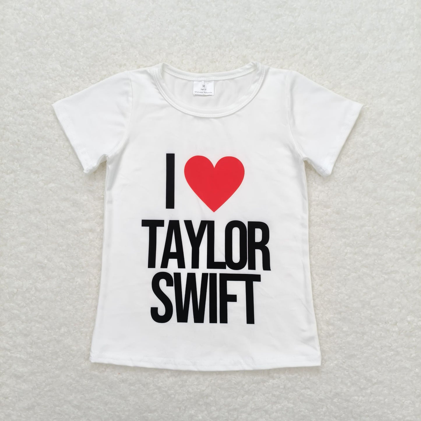 GT0551 l love taylor White short sleeved top high quality children clothing manufacture in china
