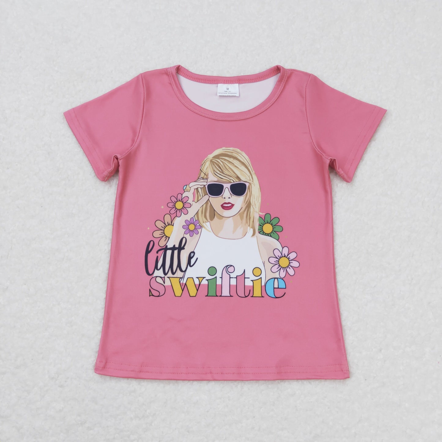 GT0552 Swift Taylor Pink Short Sleeve Top Shirts Little Girls Boutique clothes 202404 RTS