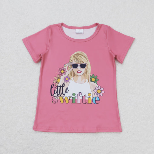 GT0552 Swift Taylor Pink Short Sleeve Top Shirts Little Girls Boutique clothes  202404 RTS