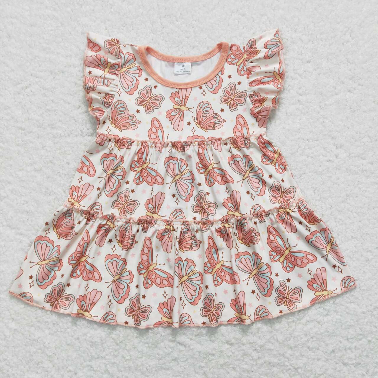 GT0558 Butterflies Orange Flying Sleeve Top Girls T-shirts RTS 202508