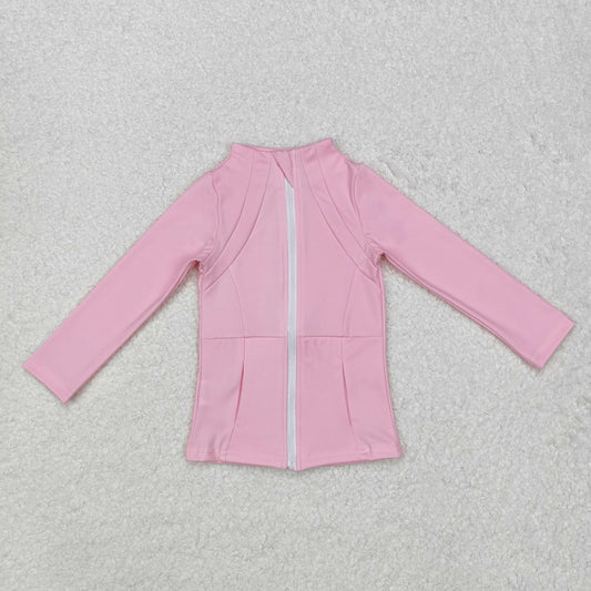 GT0683 Pink Yoga outfit zipper long sleeve top girls boutique athlete clothes 202412RTS