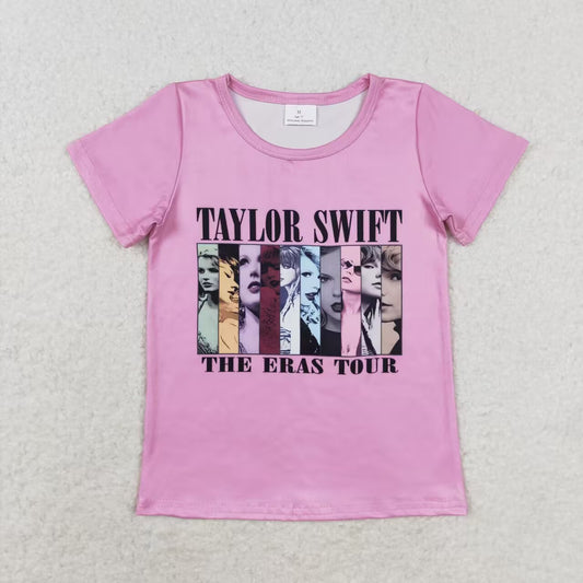 GT0690 taylor swift photo pink short-sleeved top