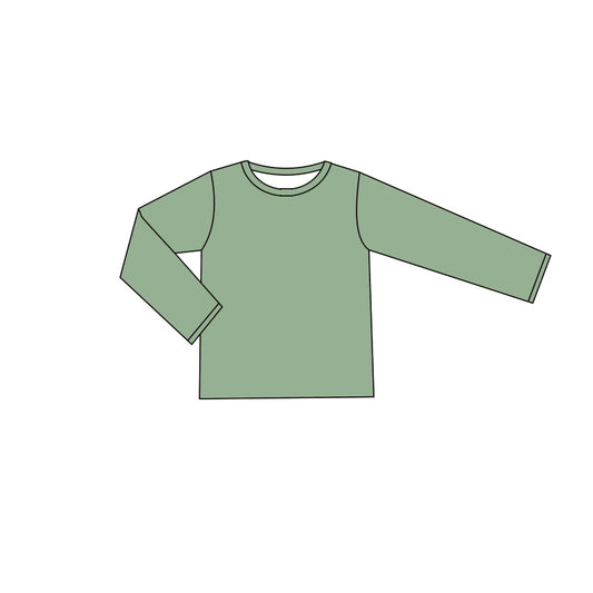 GT0804 Solid Green Long-Sleeved Girls Top RTS 202509