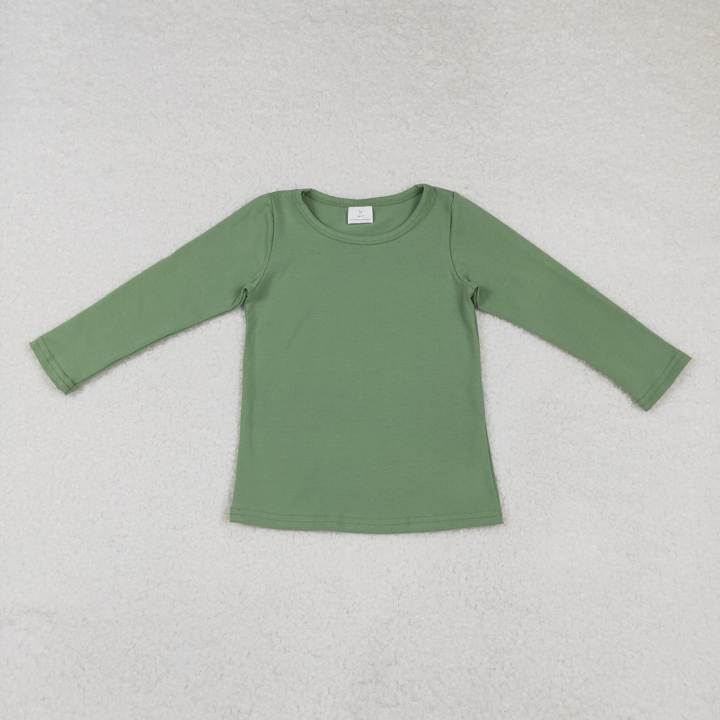 GT0804 Solid Green Long-Sleeved Girls Top RTS 202509