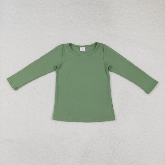 GT0804 Solid Green Long-Sleeved Girls Top RTS 202509