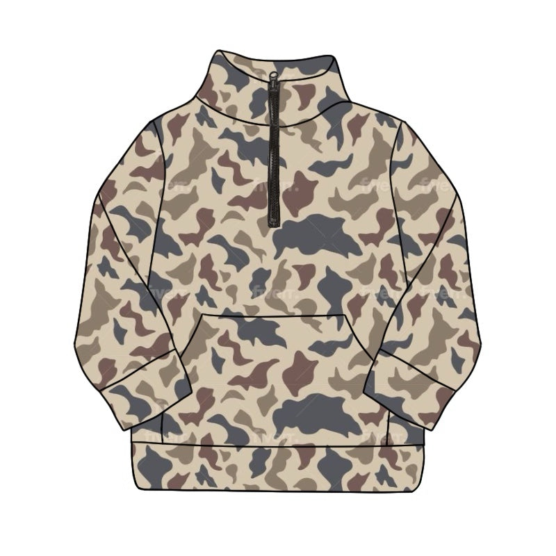 GT0828 Adult Women's Pocket Camouflage Zip-Up Long-Sleeved Top RTS 202509