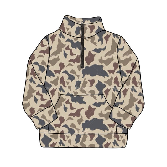 GT0828 Adult Women's Pocket Camouflage Zip-Up Long-Sleeved Top RTS 202509