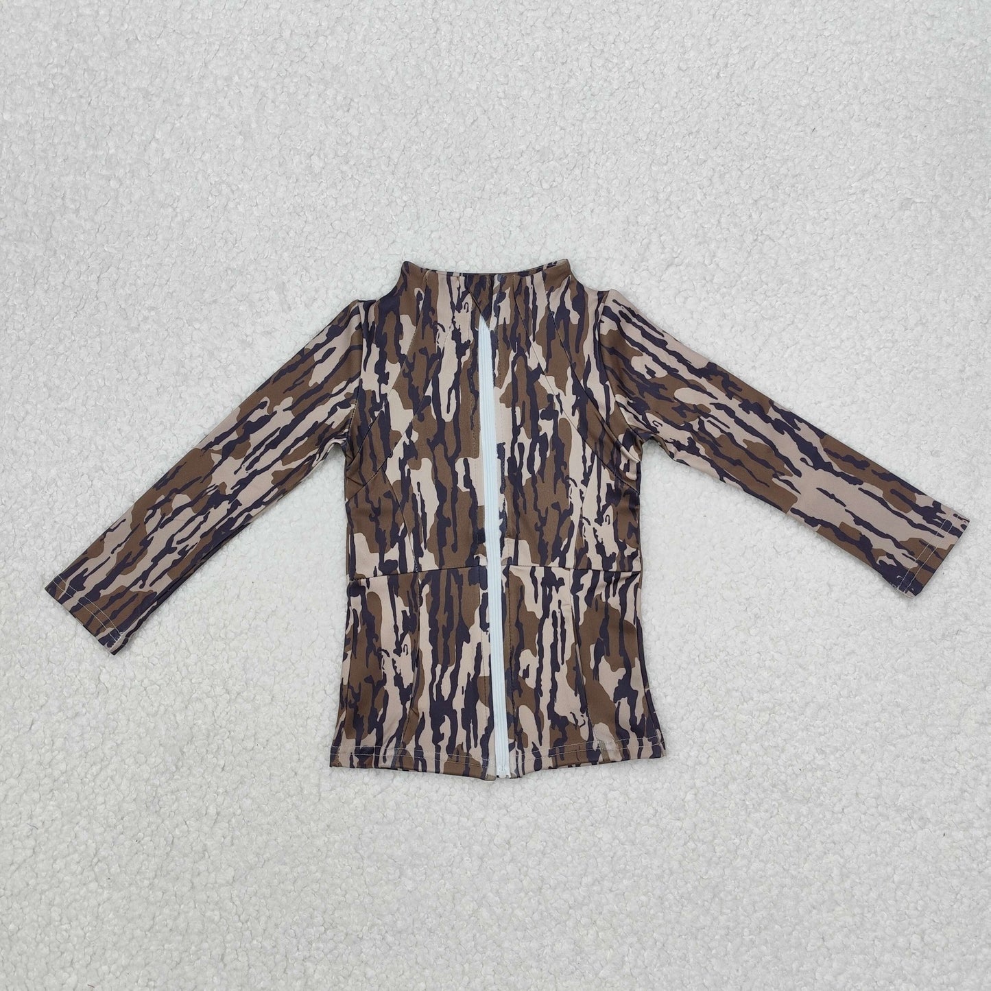 GT0850 Yoga outfit brown camouflage zipper top girls boutique athlete clothes 202412RTS