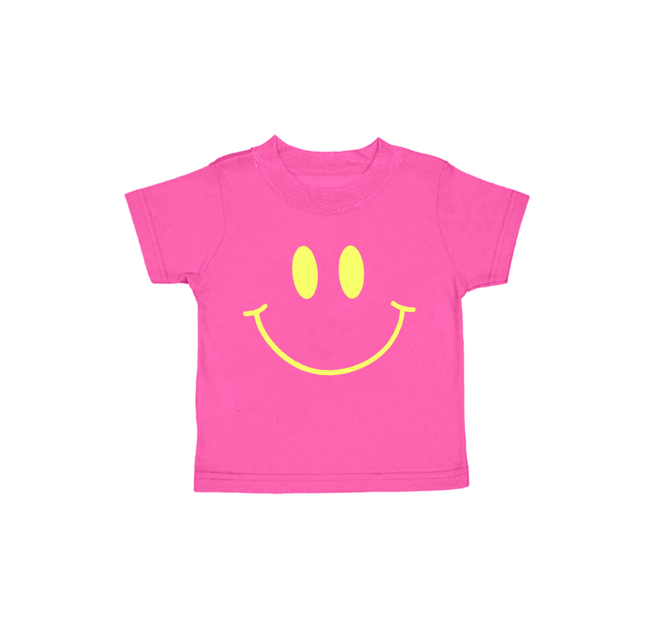 GT0959 Offset Print Yellow Smile Face Rose Red Short Sleeve Top Shirts Girls Boutique clothes 202503 RTS