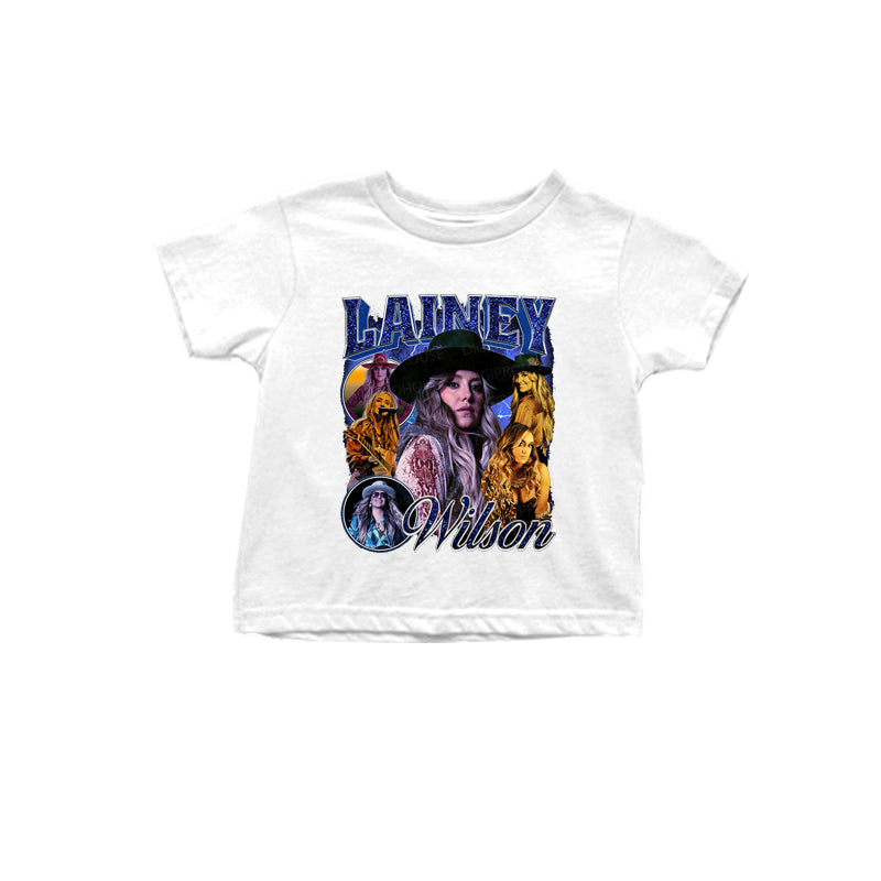 preorder GT0980 Wilson White Short Sleeve Top Shirts Girls Boutique clothes 202503