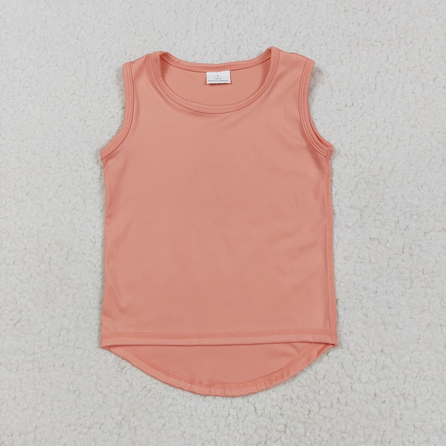 GT0984 Pure Orange Yoga Milk Silk Sleeveless Top Shirts Girls Boutique clothes 202505 RTS