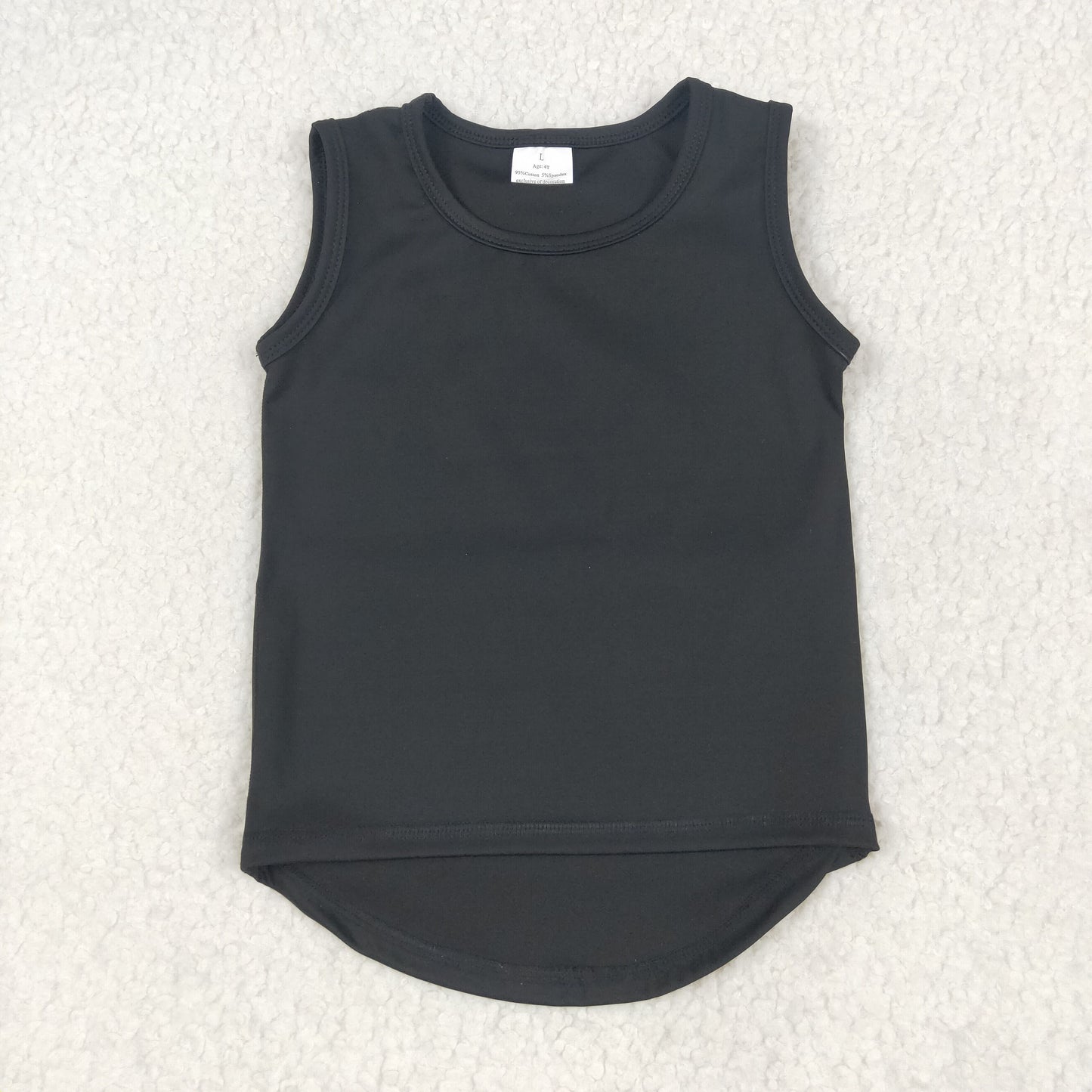 GT0987 Pure Black Yoga Milk Silk Sleeveless Top Shirts Girls Boutique clothes 202505 RTS