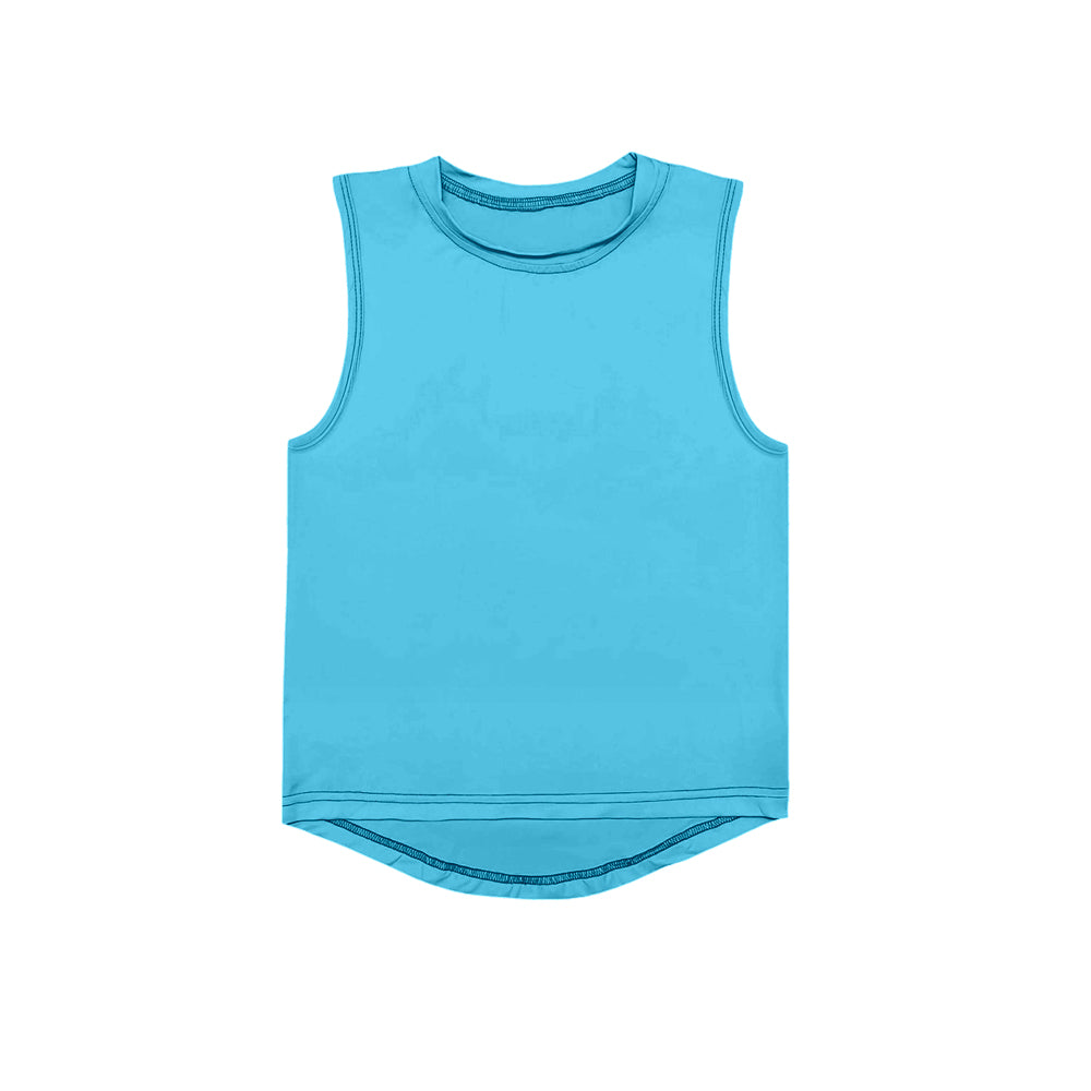 preorder GT1000 Pure Sky Blue Yoga Milk Silk Sleeveless Top Shirts Girls Boutique Outfits 202503