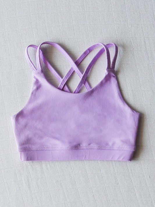 preorder GT1002 Pure Light Purple Yoga Milk Silk Halter Vest Girls Boutique Outfits 202503