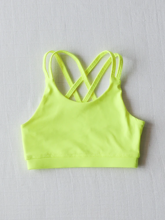 preorder GT1005 Pure Yellow Green Yoga Milk Silk Halter Vest Girls Boutique Outfits 202503
