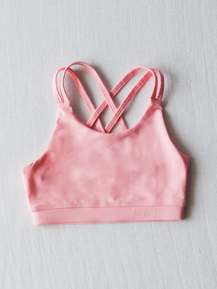preorder GT1006 Pure Light Pink Yoga Milk Silk Halter Vest Girls Boutique Outfits 202503