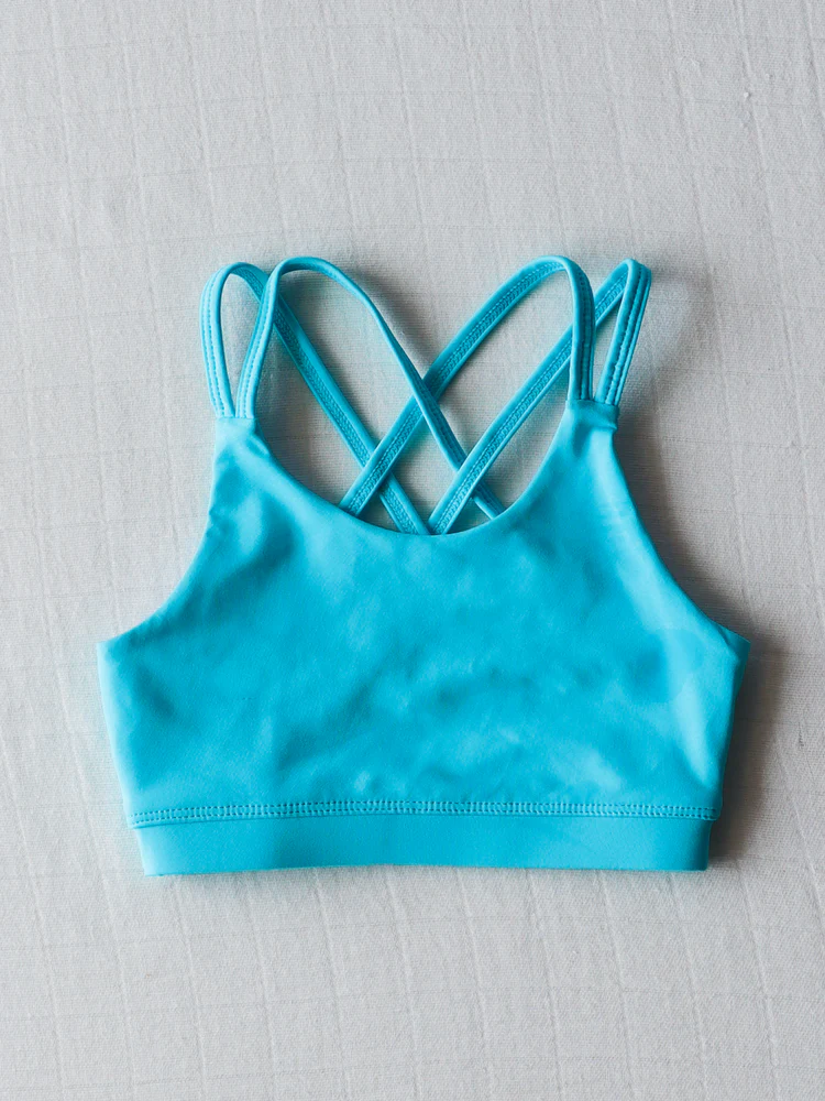 preorder GT1007 Pure Sky Blue Yoga Milk Silk Halter Vest Girls Boutique Outfits 202503