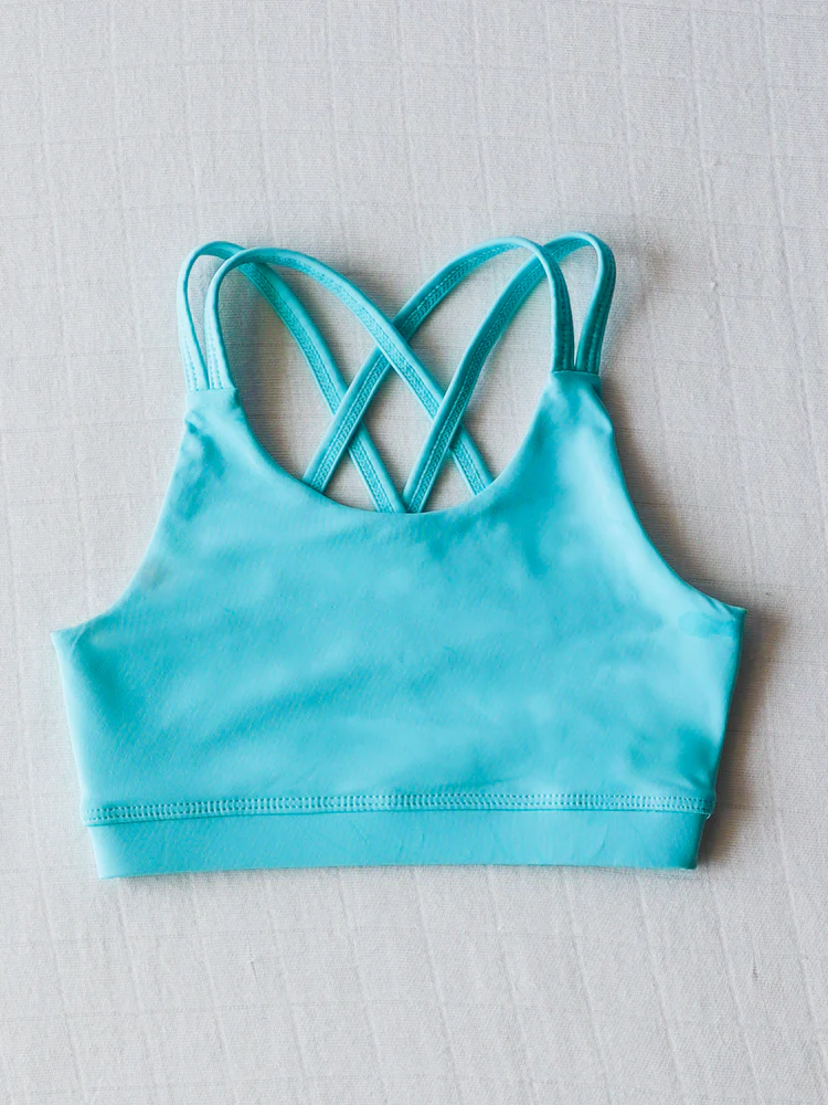 preorder GT1008 Pure Blue Green Yoga Milk Silk Halter Vest Girls Boutique Outfits 202503