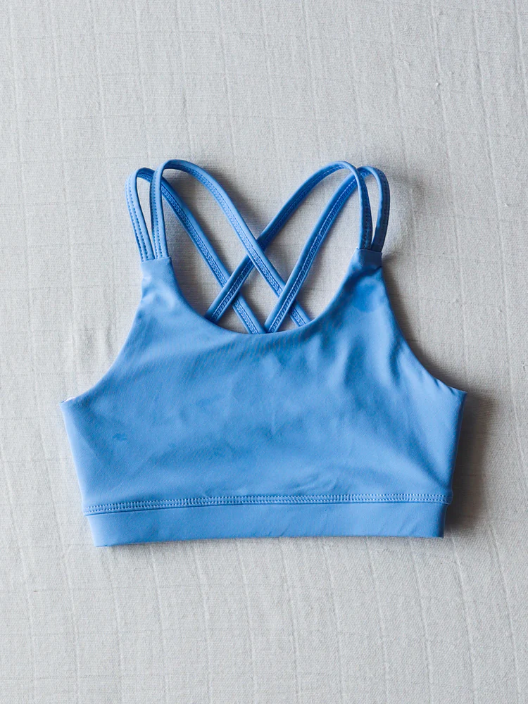 preorder GT1009 Pure Blue Yoga Milk Silk Halter Vest Girls Boutique Outfits 202503