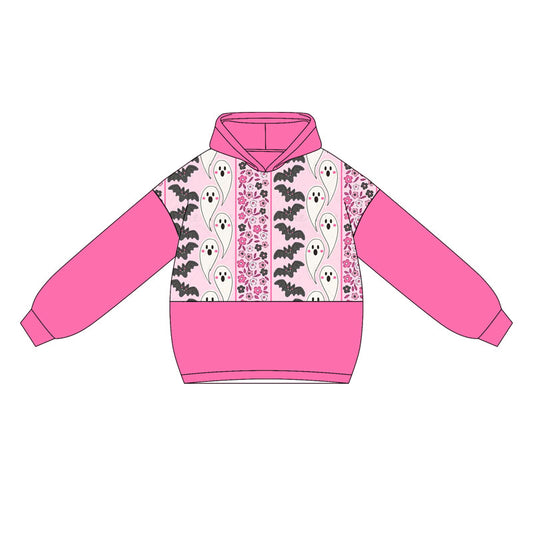 Preorder GT1036 Girls Ghost Bat Rose Red Hoodie Long Sleeve Top 202505