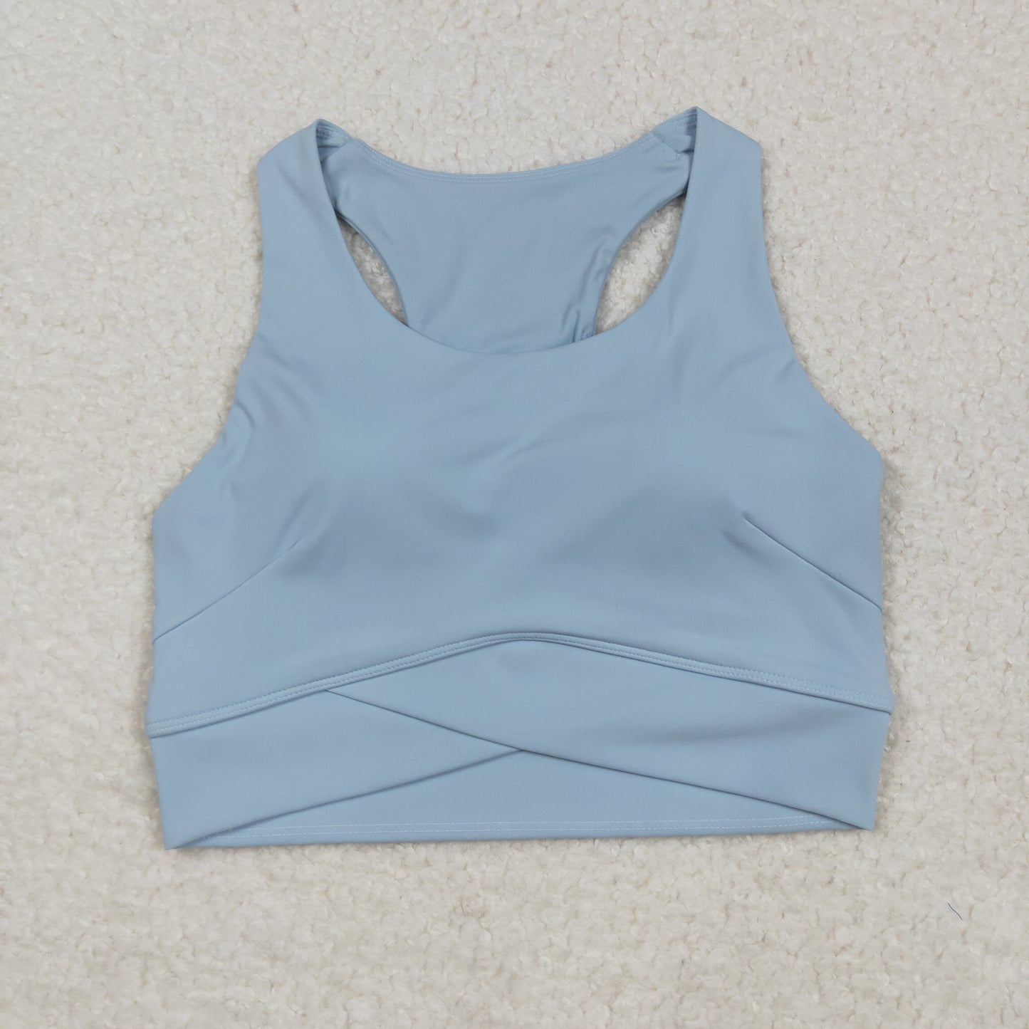 GT1056 Pre-Order Adult Women's Light Blue Cross Design Yoga Vest 202506 Local Warehouse