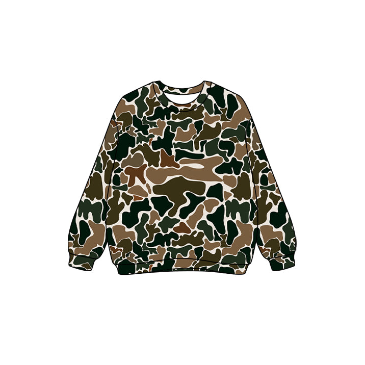 Preorder GT1122 Adult Women's Brown-Green Camouflage Long Sleeve Top 202507