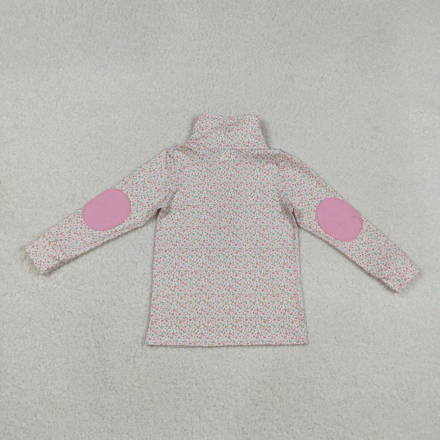 GT1145 Floral Pink Zippy Collar Long Sleeve Girls Tops 202509 RTS