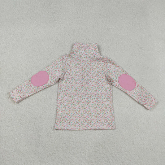 GT1145 Floral Pink Zippy Collar Long Sleeve Girls Tops 202509 RTS