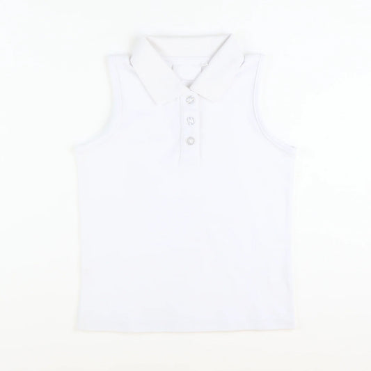 preorder GT1156 Girls Boutique Pure White Polo Sleeveless Yoga Top 202508