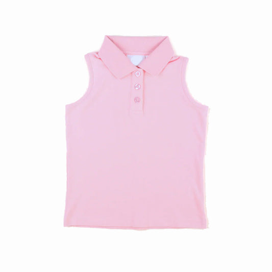 preorder GT1157 Girls Boutique Pure Pink Polo Sleeveless Yoga Top 202508