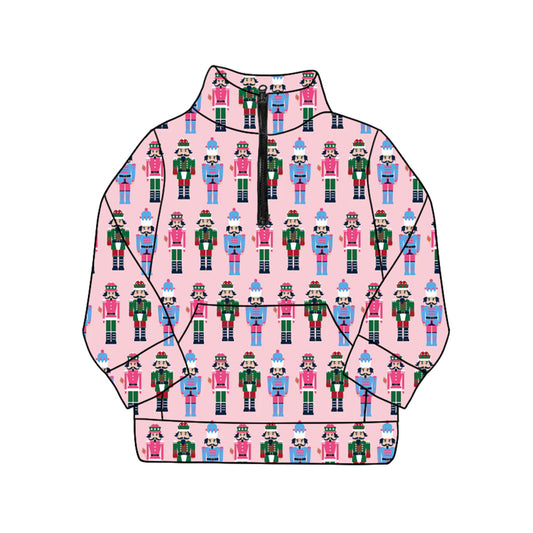 GT1172 preorder Adult female Christmas Nutcracker Pink Zipper Collar Long Sleeve Top 202508