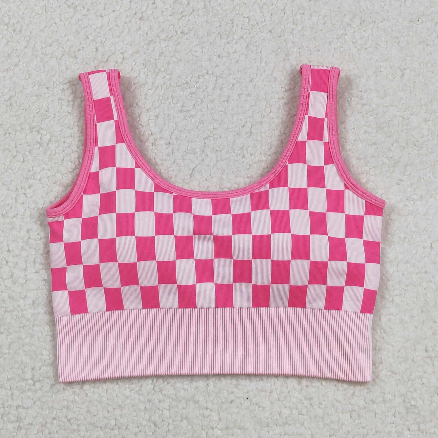 Free Shipping Over 2 KG + GT1190 Adult Female Pink White Plaid Vest High Quality