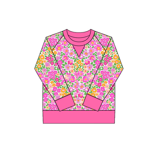 MOQ 8 Preorder GT1296 Floral Rose Red Long Sleeve Girls Yoga Tops 202510
