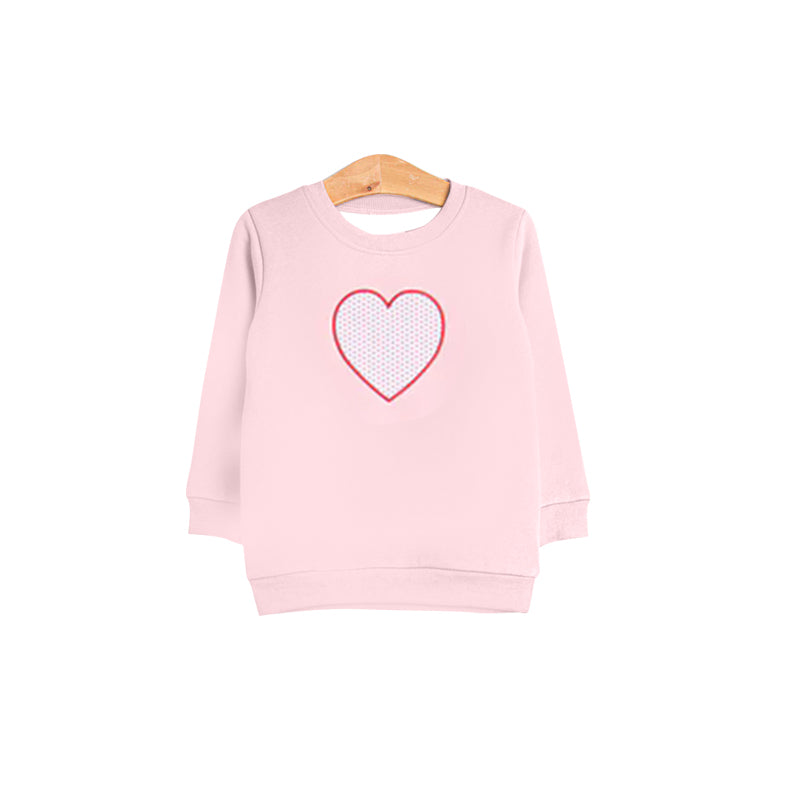 MOQ 5 Preorder GT1390 Valentines Day Love Pink Long Sleeve Girls Tops 202510