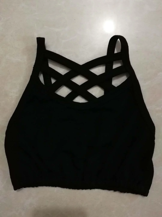 MOQ 5 PCS Preorder GT1445 Solid Black Sports Vest Girls Yoga Top 202511